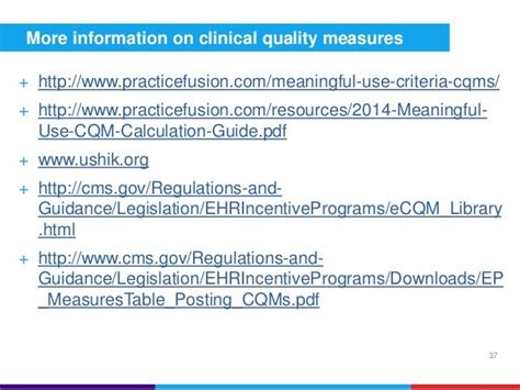 what are meaningful use clinical quality measures